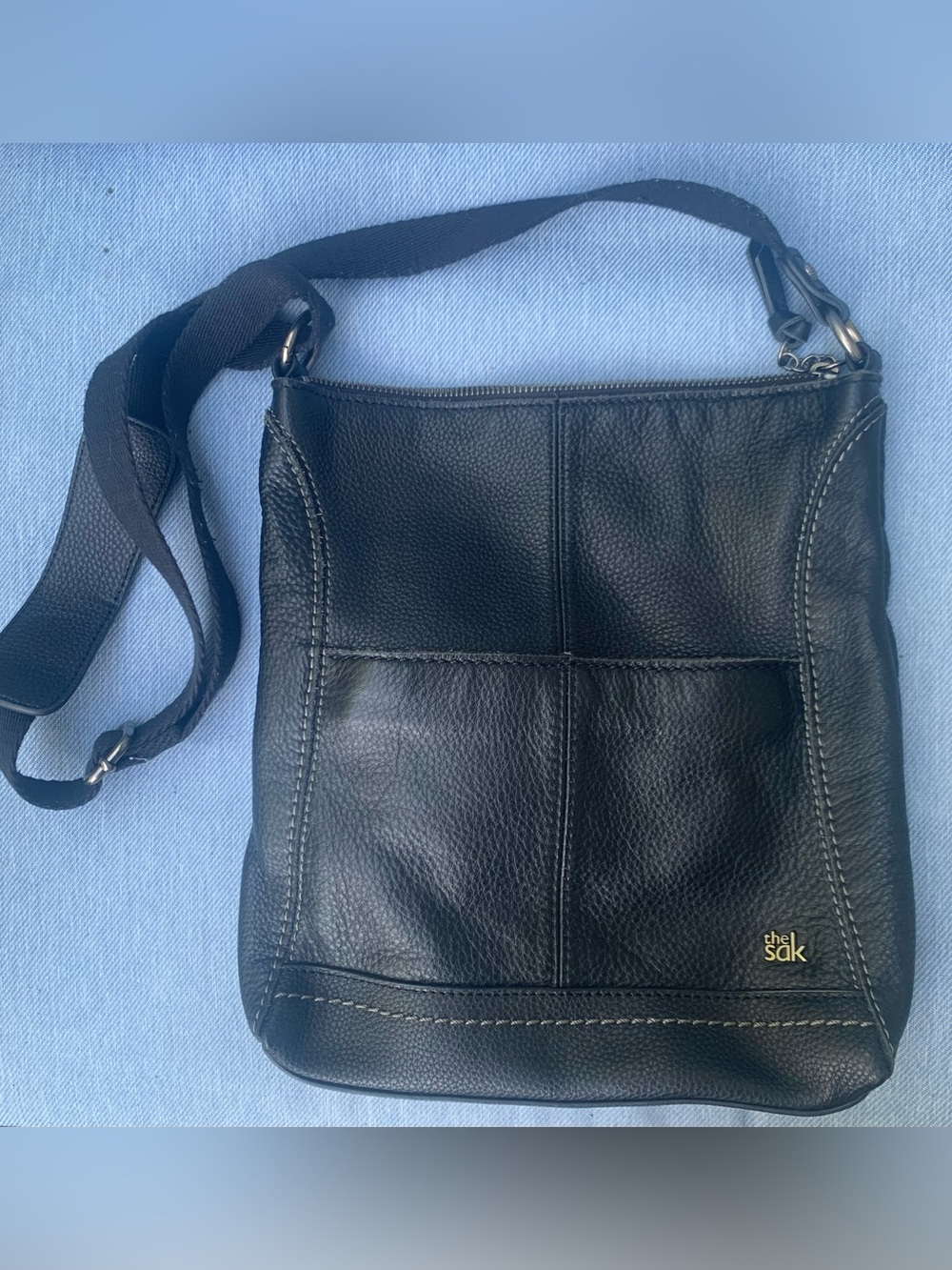 The Sak Lucia Crossbody bag in black pebbled leather